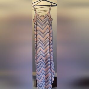 SUMMER DRESS! WOMANS REWIND SLEEVELESS LONG XS. GEOMETRIC DESIGN OF PASTEL COLOR